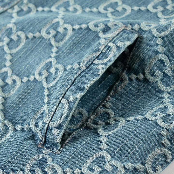 Gucci GG Monogram Denim Shirt - FashionPlug