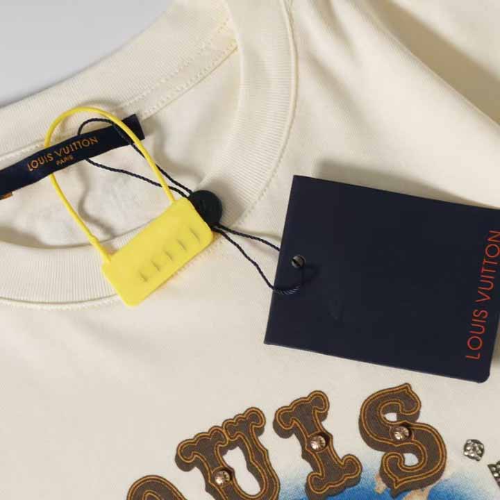 Louis Vuitton Graphic Cotton And Linen-Blend T-Shirt     1AFWUV - FashionPlug