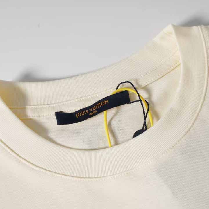 Louis Vuitton Graphic Cotton And Linen-Blend T-Shirt     1AFWUV - FashionPlug