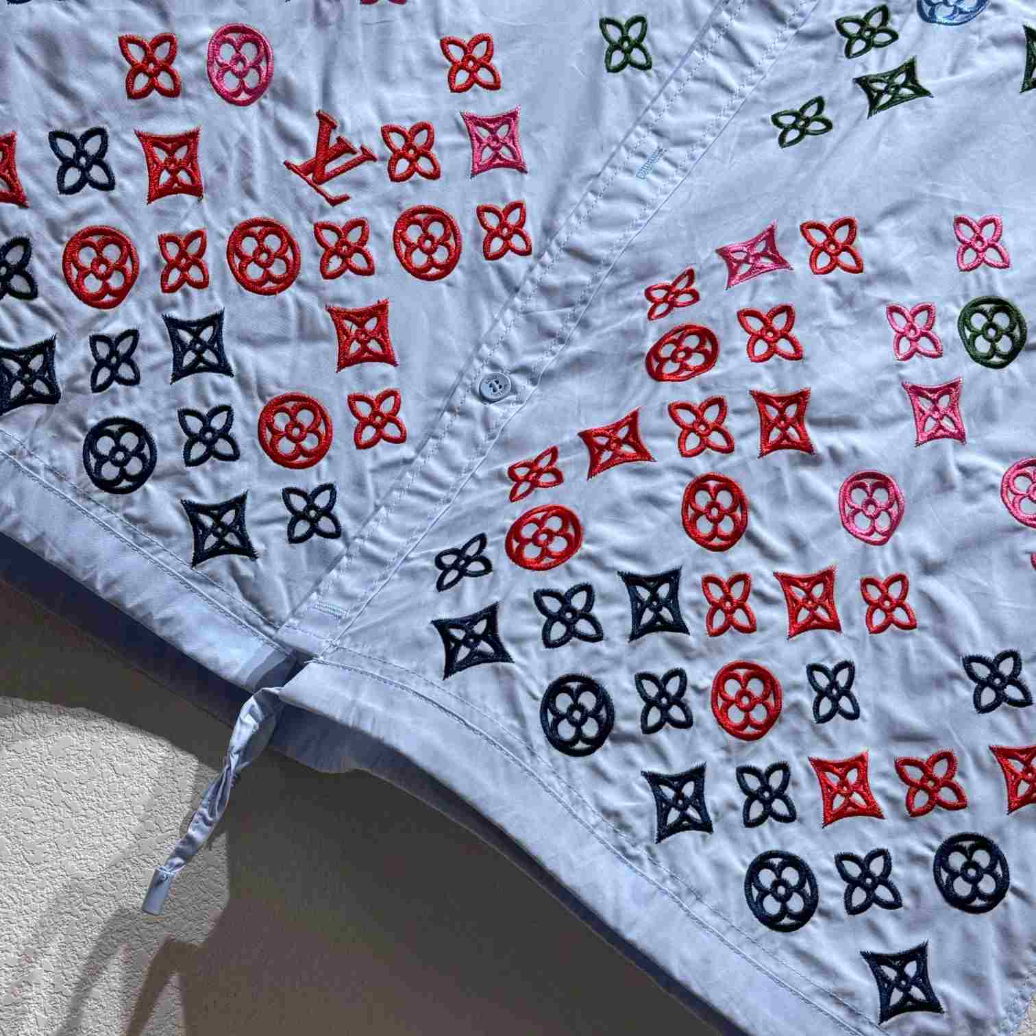 Louis Vuitton Monogram Flowers Embroidered Short-Sleeved Shirt  1AGTPB - FashionPlug