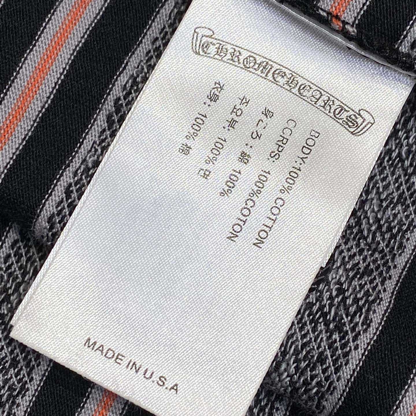 Chrome Hearts Script Logo Stripe Short Sleeve Tee - FashionPlug