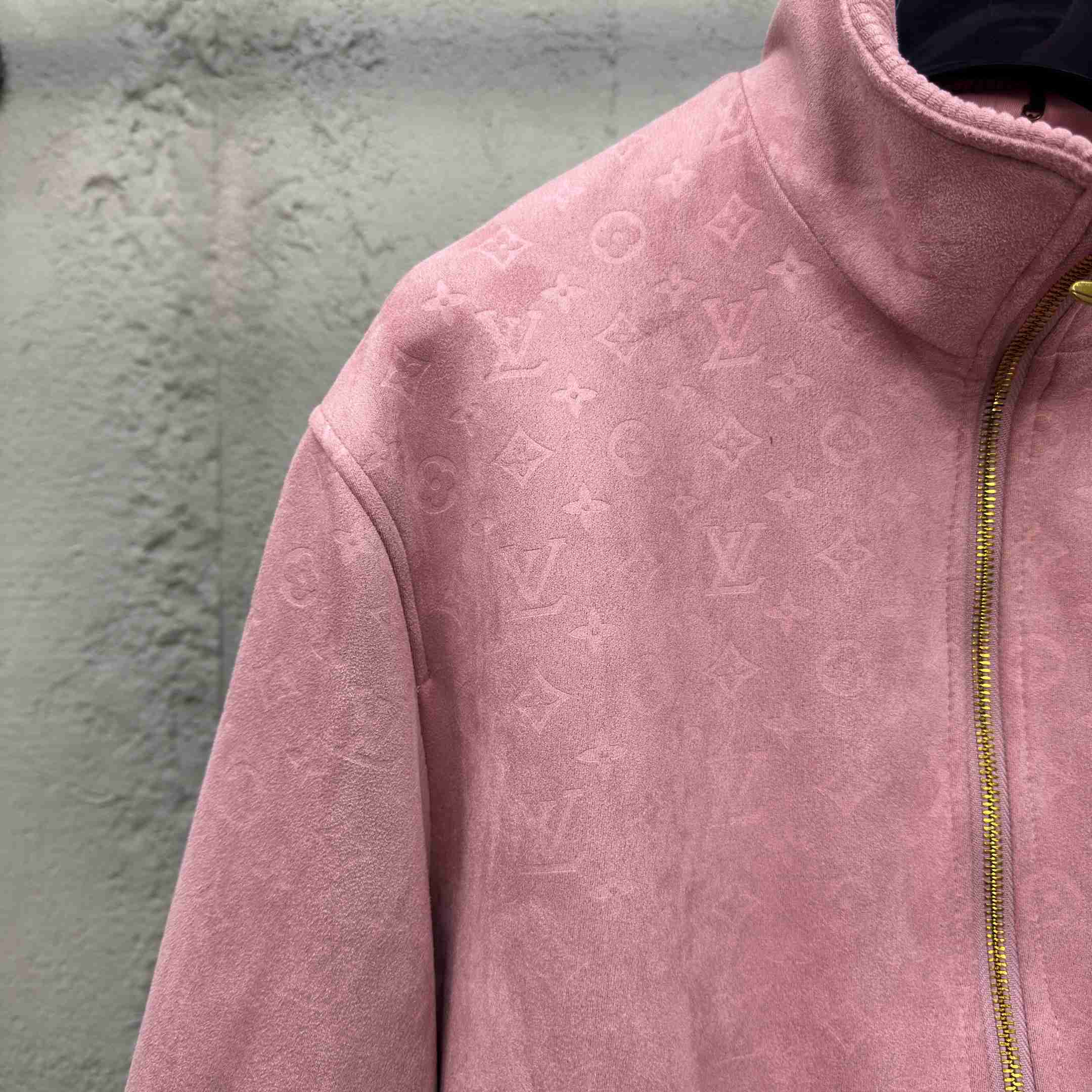 Louis Vuitton Monogram Debossed Leather Tracksuit Jacket   1AHBU4 - FashionPlug
