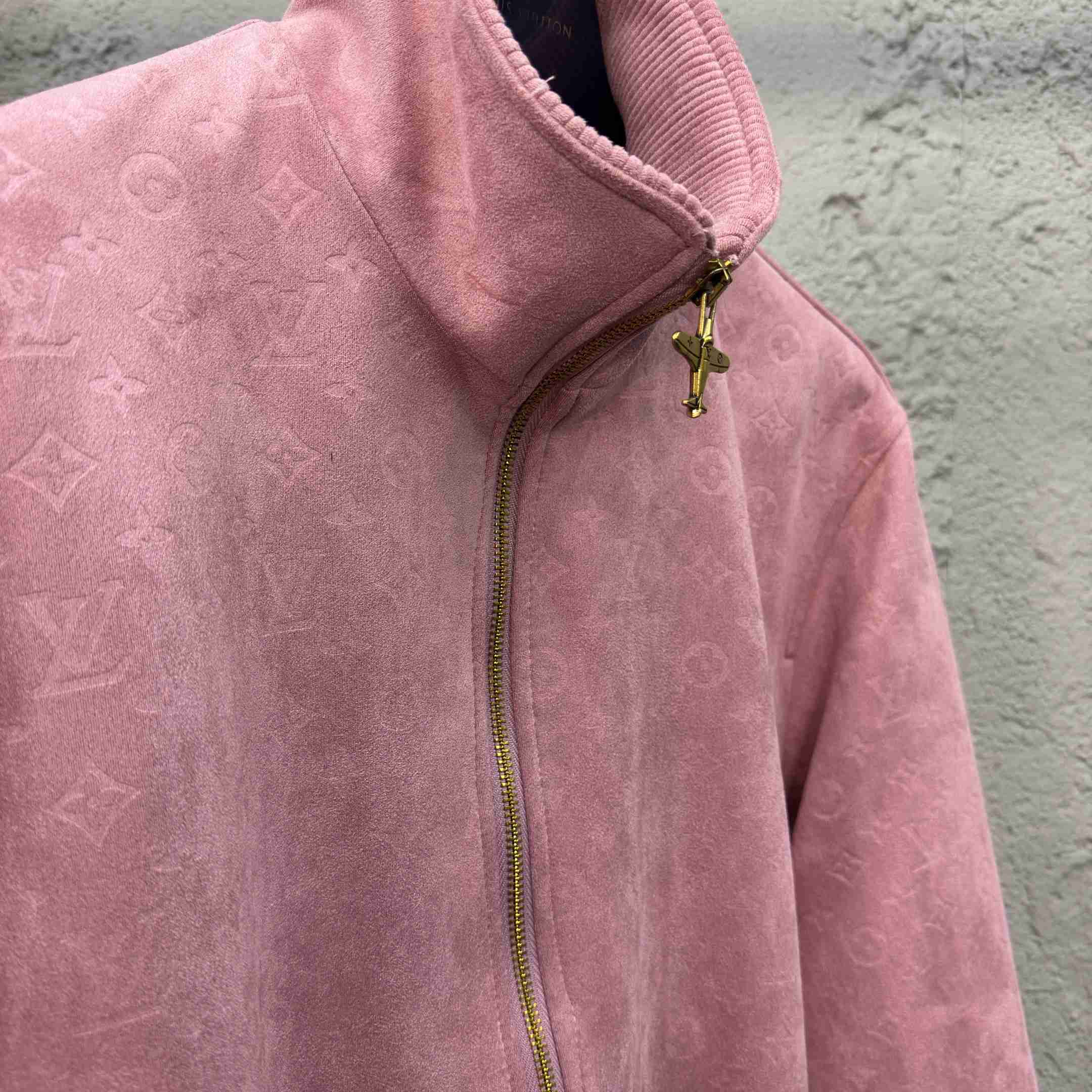 Louis Vuitton Monogram Debossed Leather Tracksuit Jacket   1AHBU4 - FashionPlug
