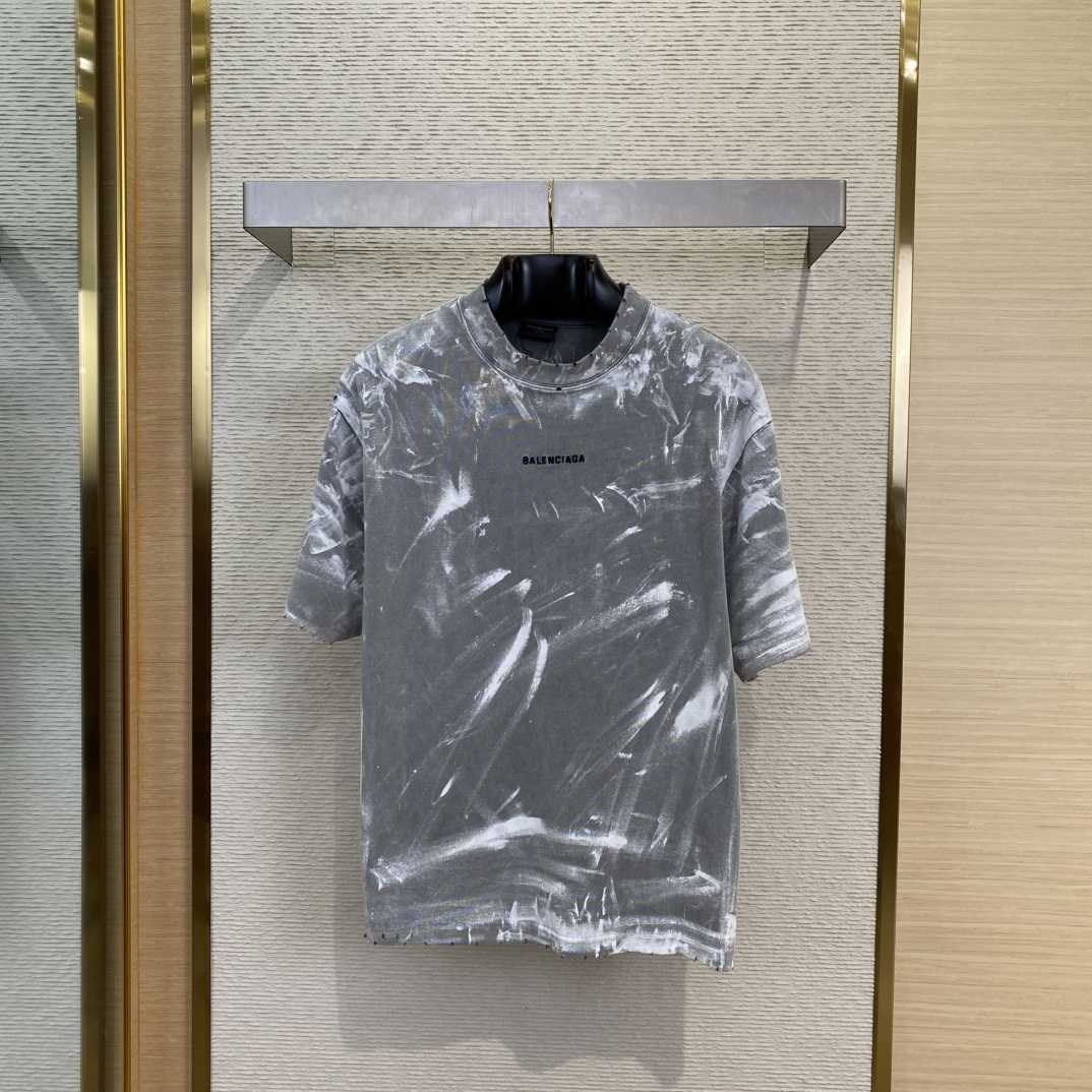 Balenciaga Back T-Shirt Medium Fit In Grey - FashionPlug
