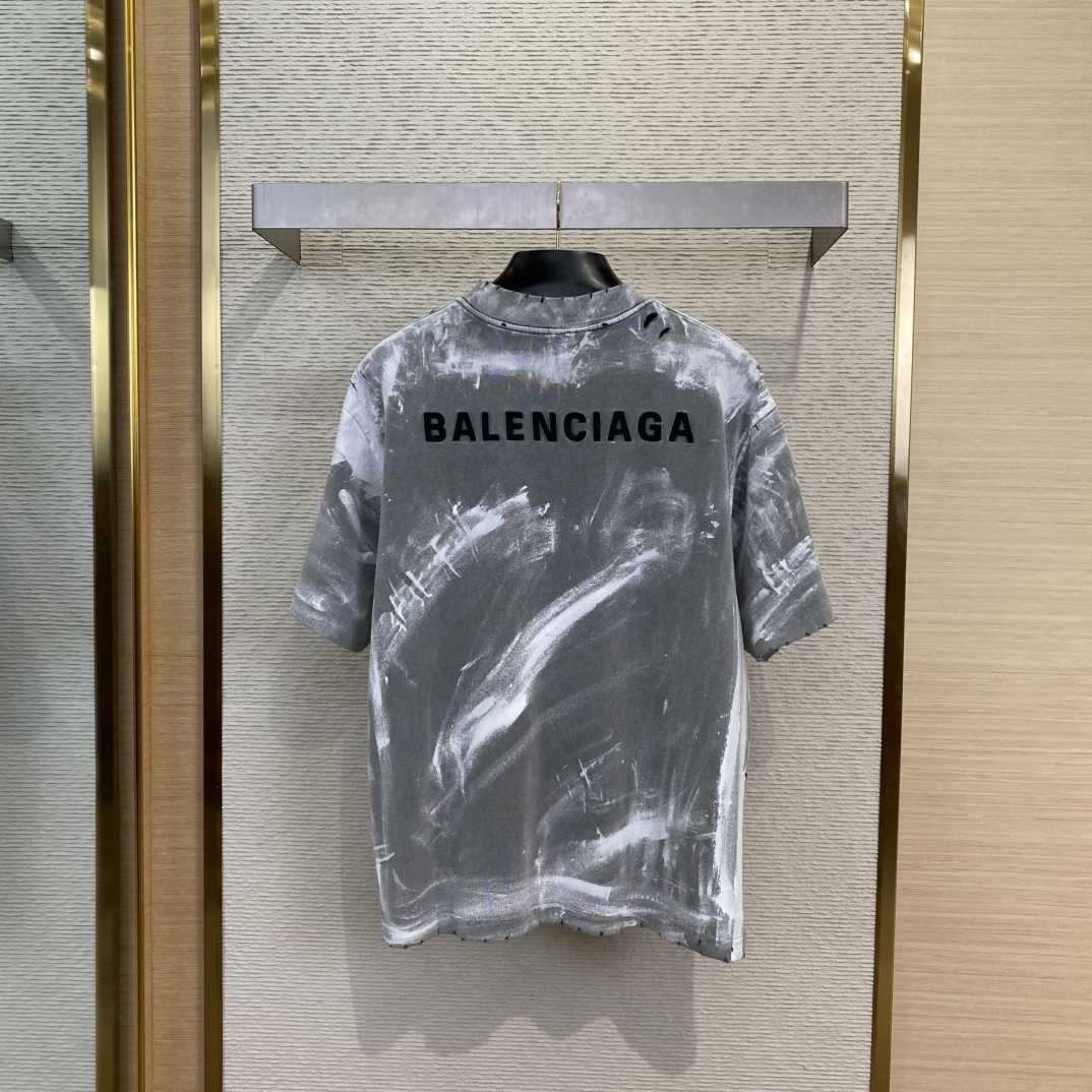 Balenciaga Back T-Shirt Medium Fit In Grey - FashionPlug