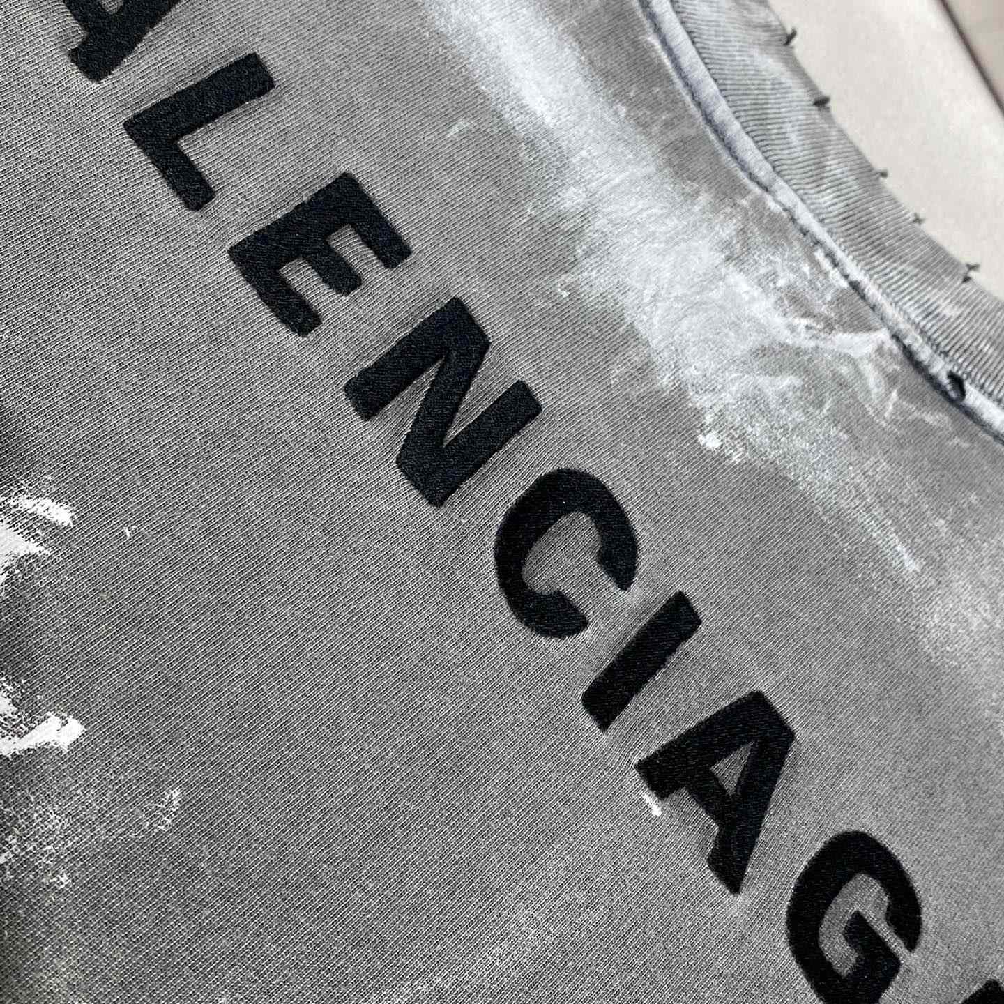 Balenciaga Back T-Shirt Medium Fit In Grey - FashionPlug