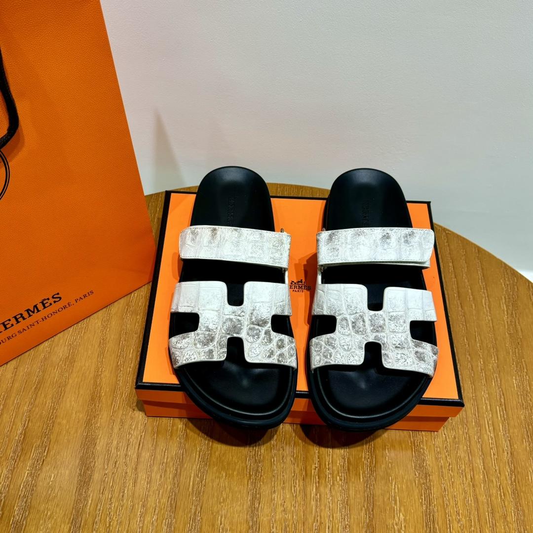 Hermes Chypre Sandal （Genuine crocodile skin） - FashionPlug