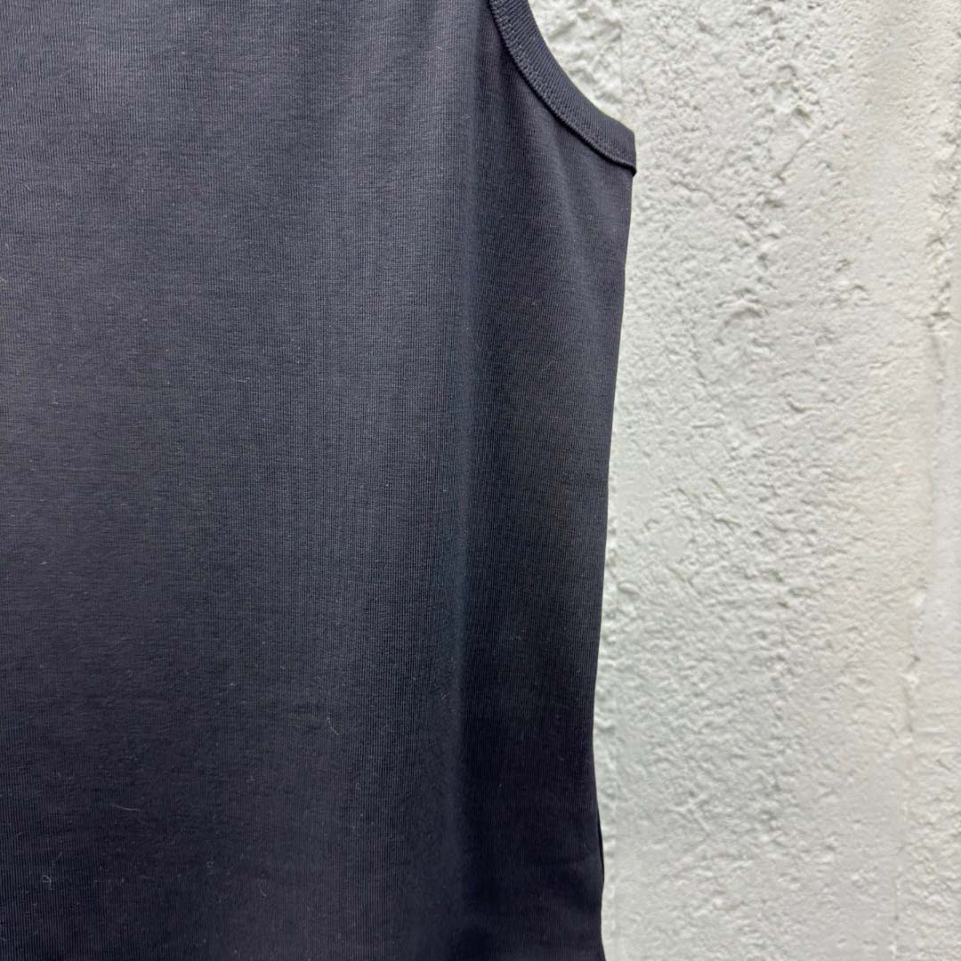 Prada Cotton Tank Top With Enamel Logo - FashionPlug