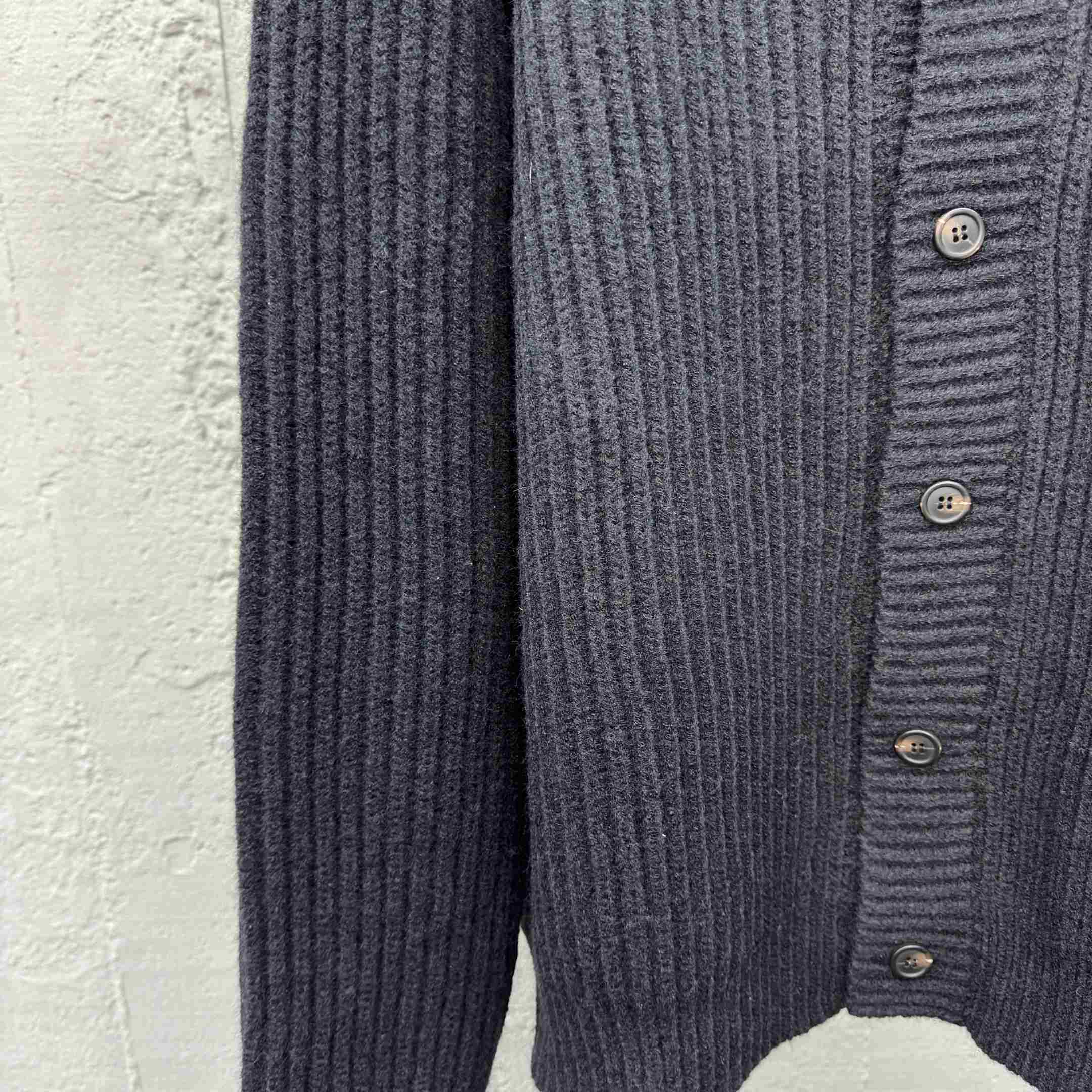 Prada Cashgora Button-Up Ribbed-Knitted Cardigan - FashionPlug