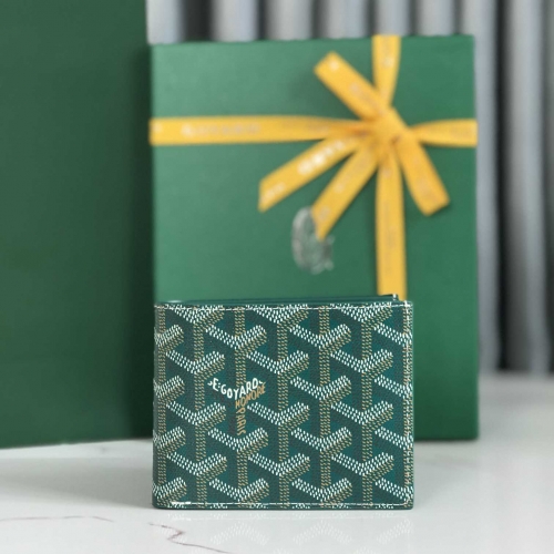 Goyard Short 8 Card Slots Billfold Wallet Green - FashionPlug