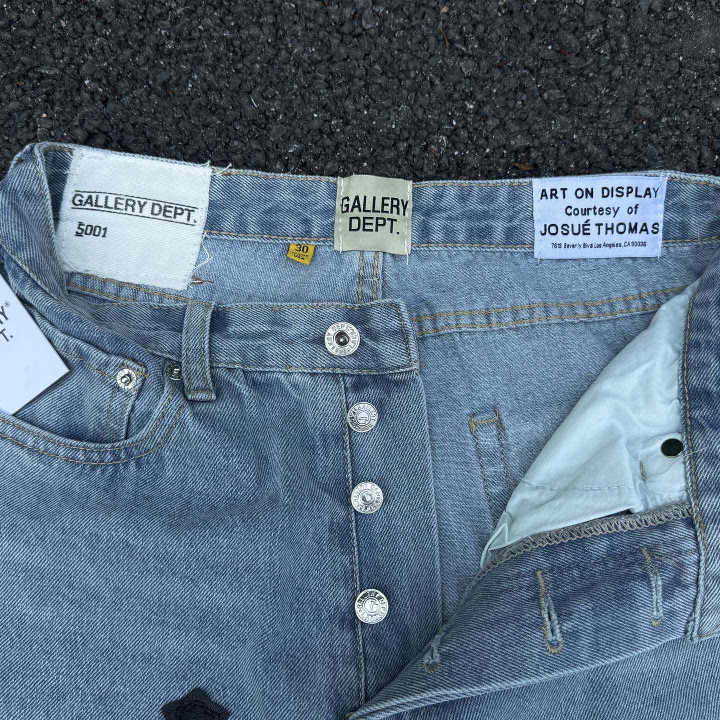 Chrome Hearts x Gallery Dept Cross Patch Flare Denim Jean - FashionPlug