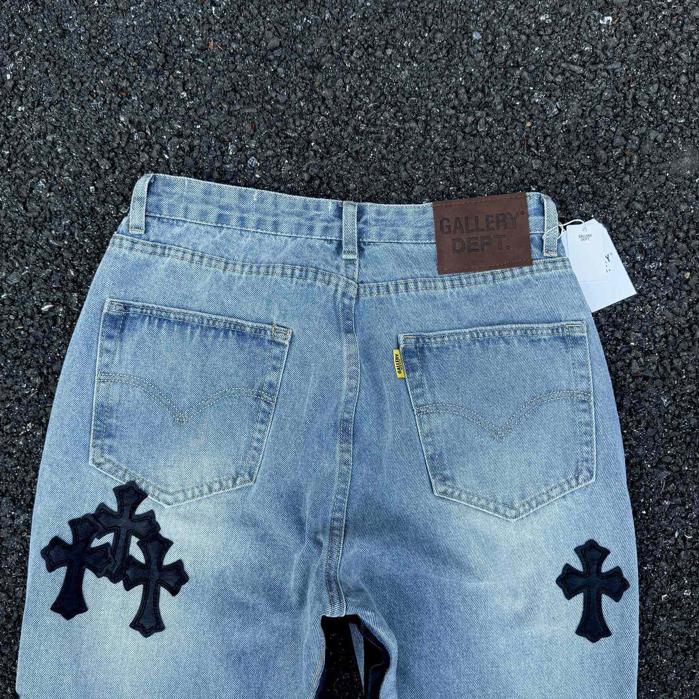 Chrome Hearts x Gallery Dept Cross Patch Flare Denim Jean - FashionPlug