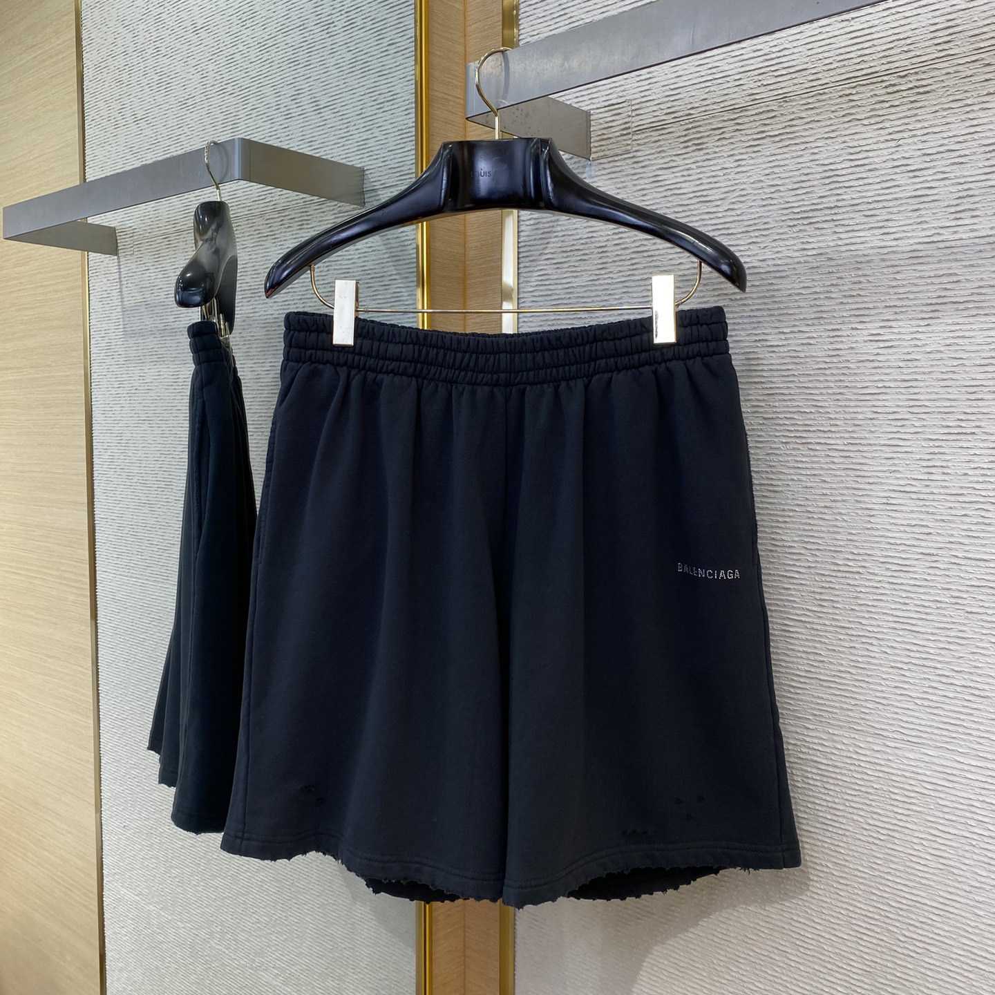 Balenciaga Strass Cropped Sweat Shorts - FashionPlug