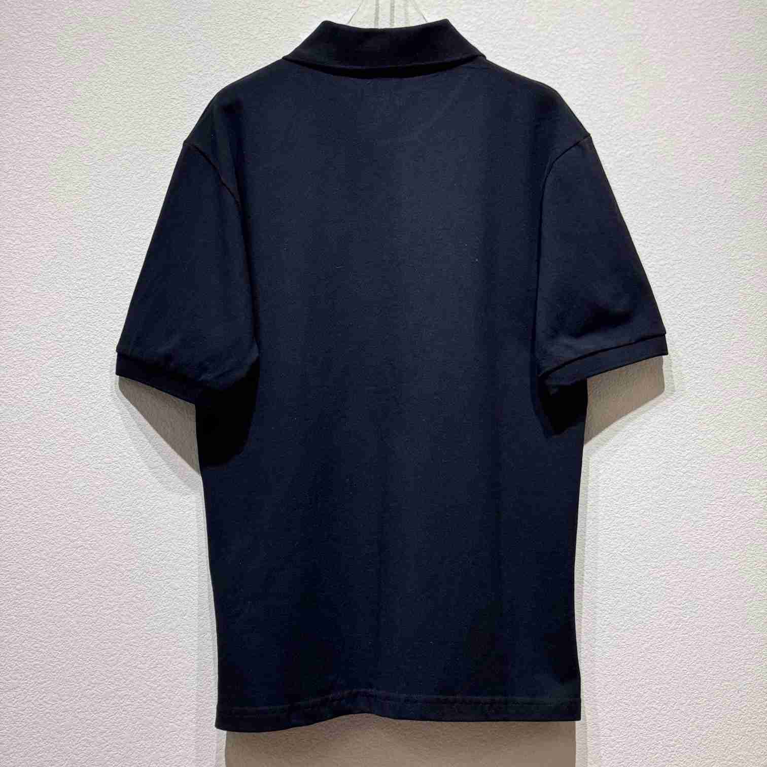 Saint Laurent Cassandre Polo Shirt In Striped Pique - FashionPlug