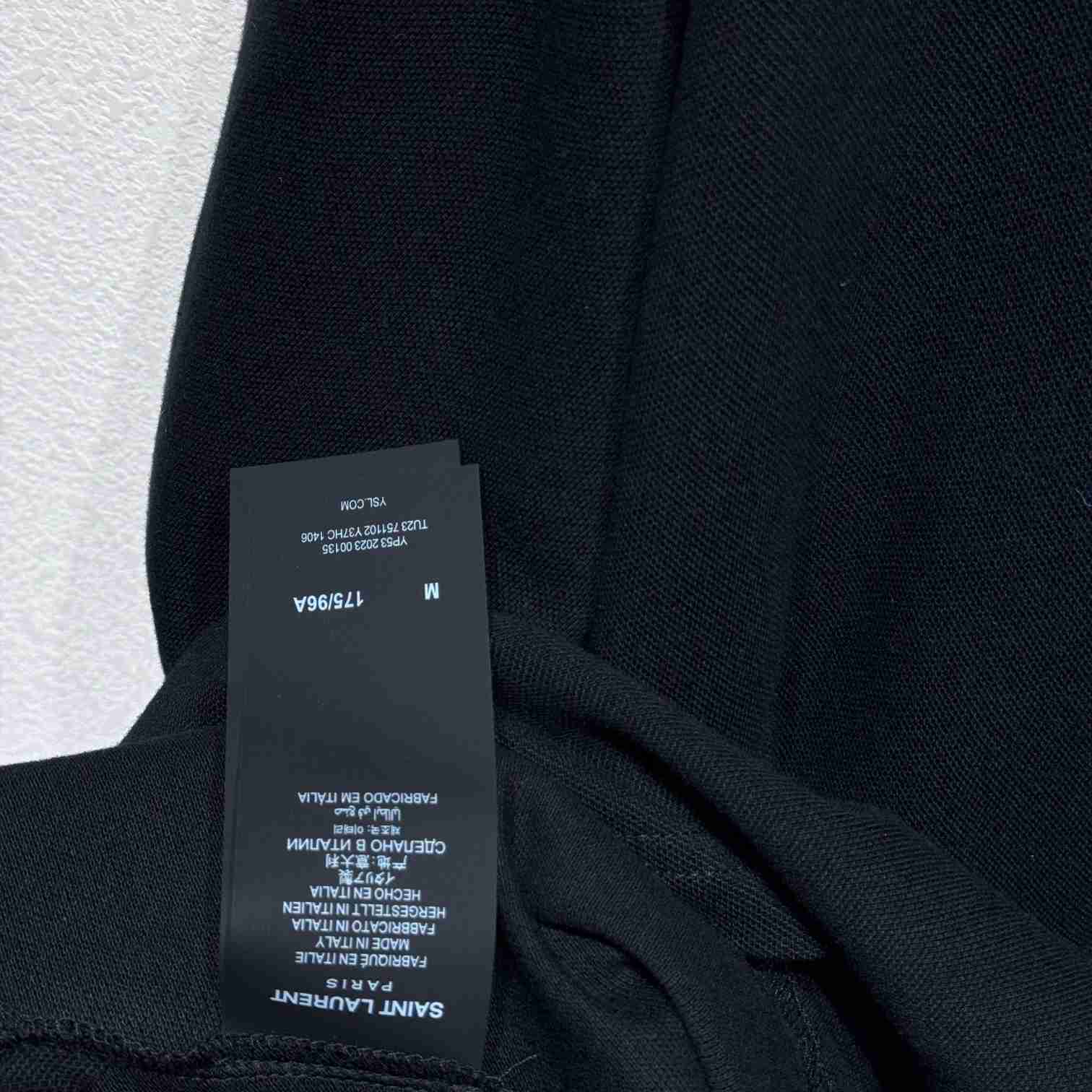 Saint Laurent Cassandre Polo Shirt In Striped Pique - FashionPlug