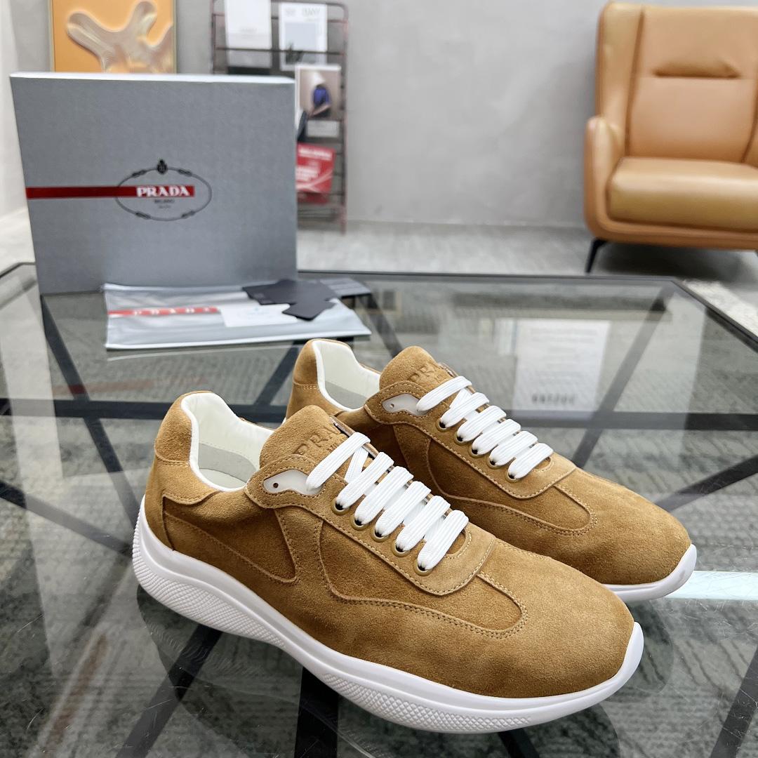 Prada America's Cup Suede Sneakers - FashionPlug