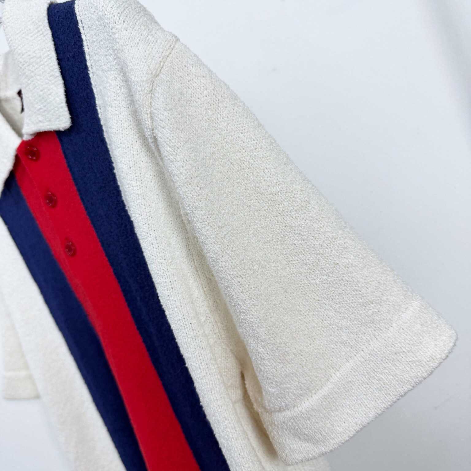 Gucci Cotton Blend Terry Knit Polo Shirt  - FashionPlug