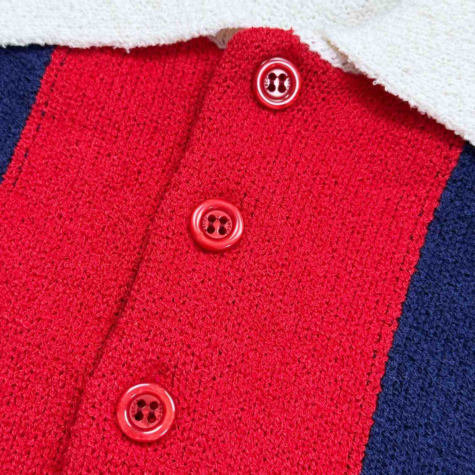Gucci Cotton Blend Terry Knit Polo Shirt  - FashionPlug