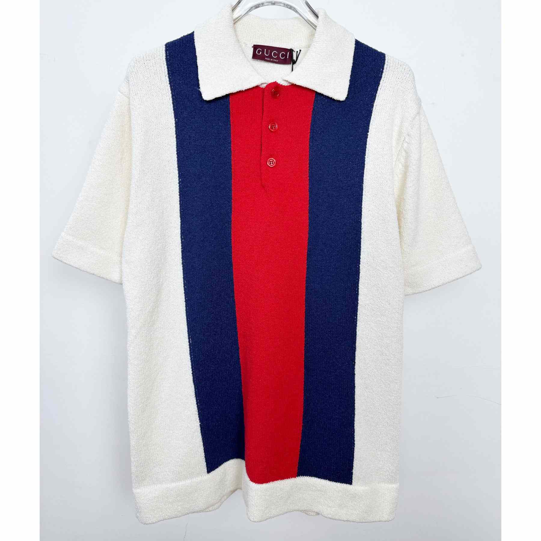 Gucci Cotton Blend Terry Knit Polo Shirt  - FashionPlug