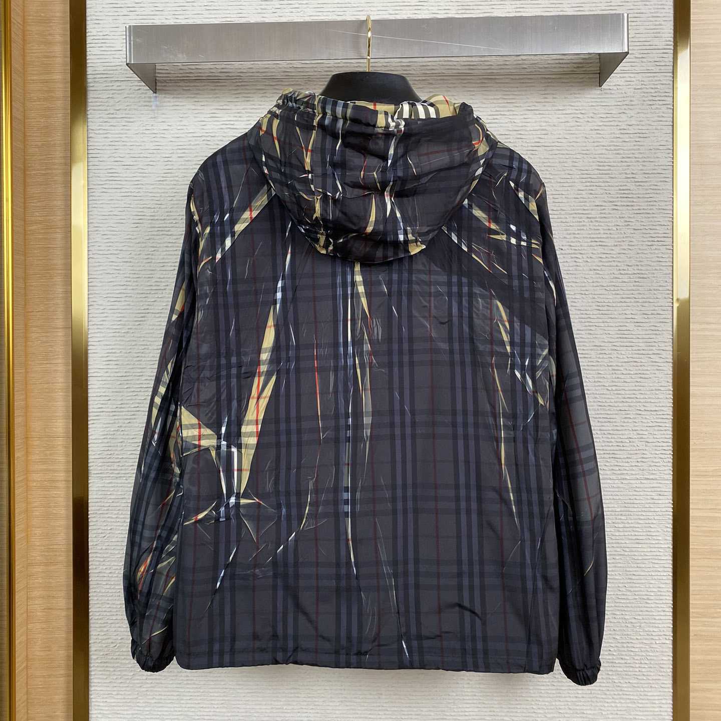 Burberry Sliced Check Hooded Jacket - FashionPlug
