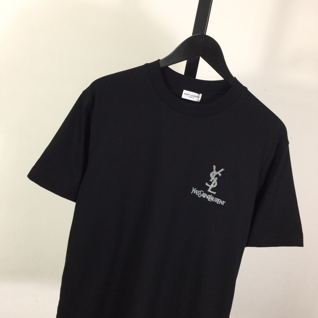 Saint Laurent Cotton-jersey T-shirt  - FashionPlug