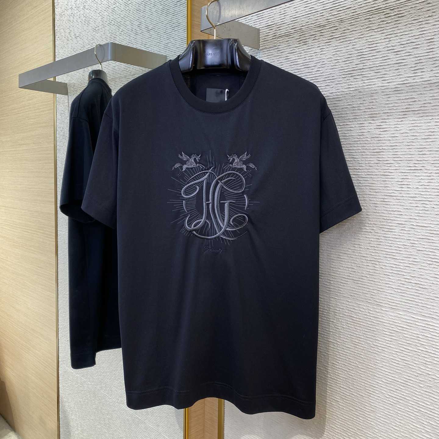 Givenchy T-shirt In Cotton With HG Embroidery - FashionPlug