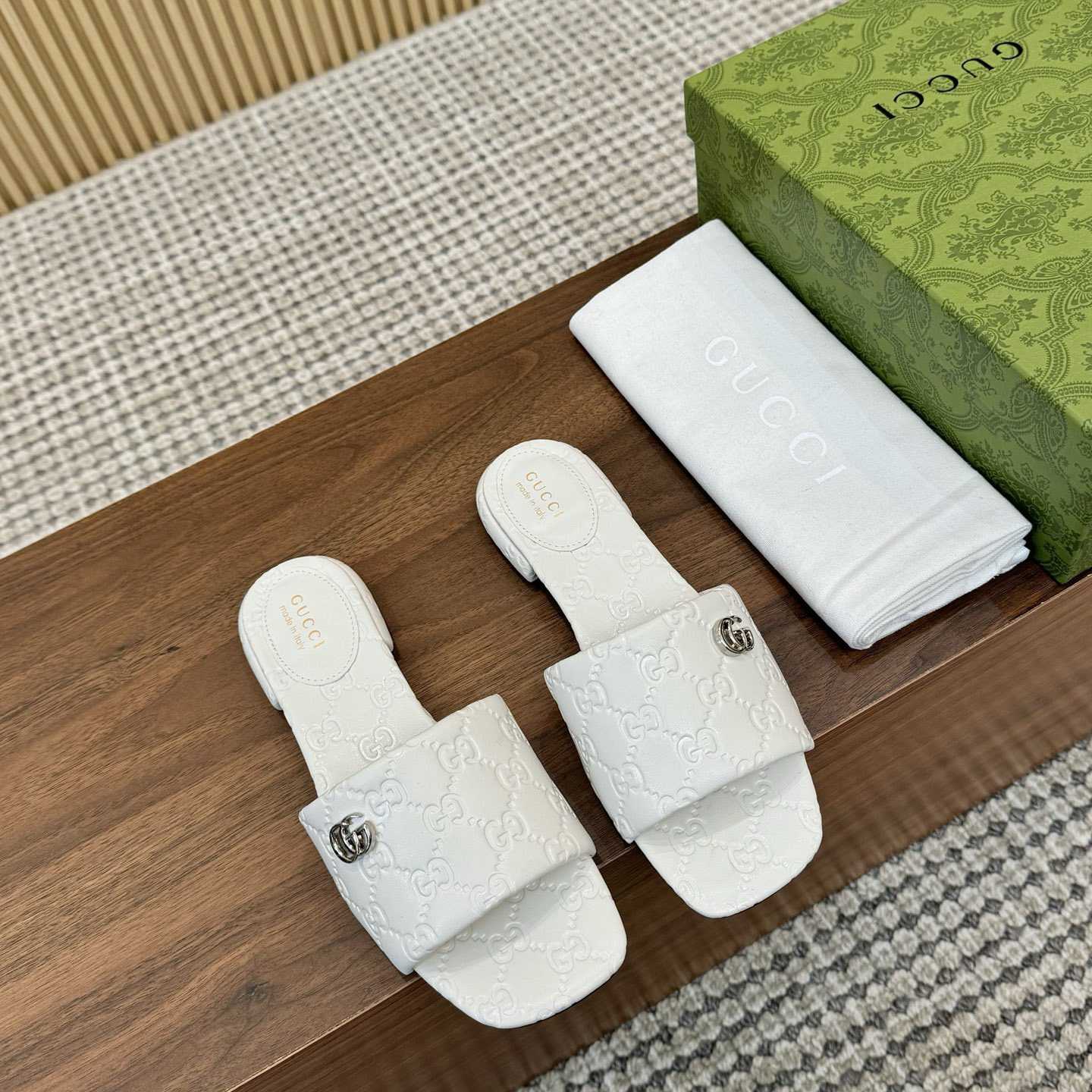 Gucci Women's Slide Sandal With Double G - FashionPlug