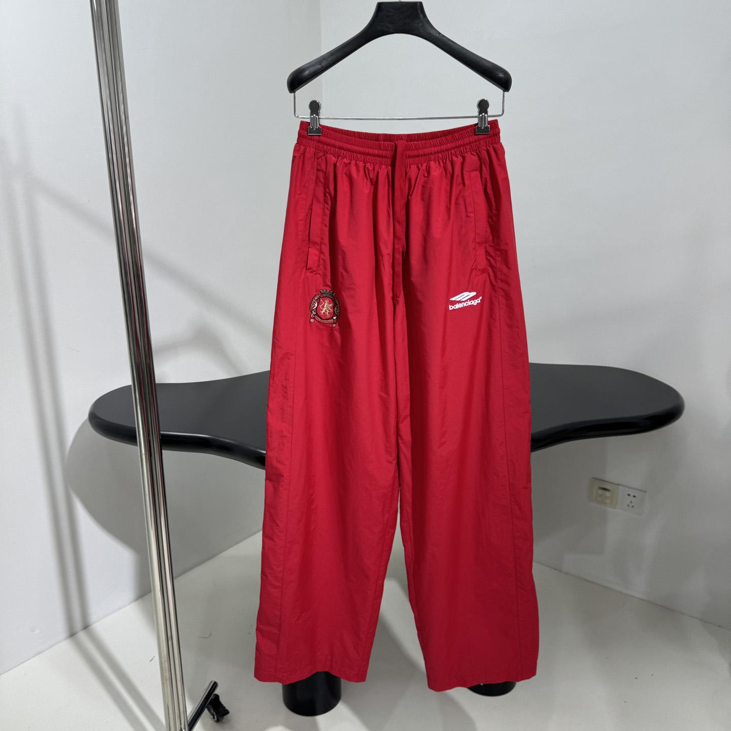 Balenciaga Paris Soccer Tracksuit Pant In Red - FashionPlug
