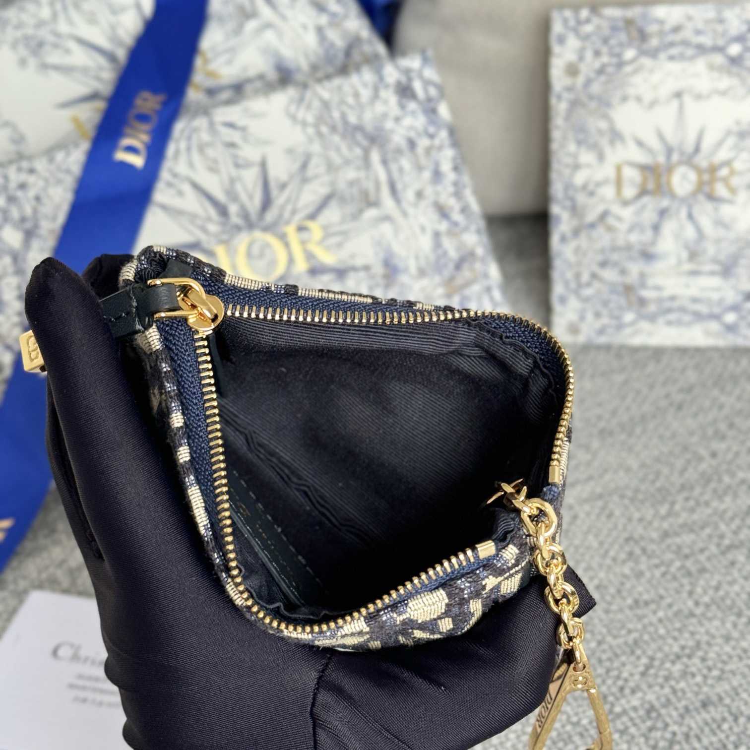 Dior 30 Montaigne Glycine Zipped Key Case (14.5*7.6cm) - FashionPlug