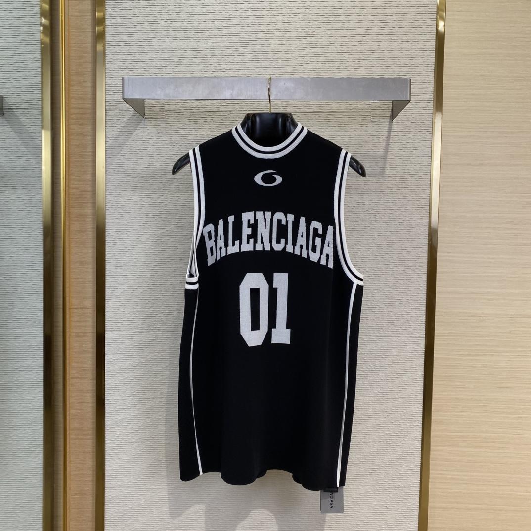 Balenciaga Basketball Series - Tank Top In Black And White  - FashionPlug