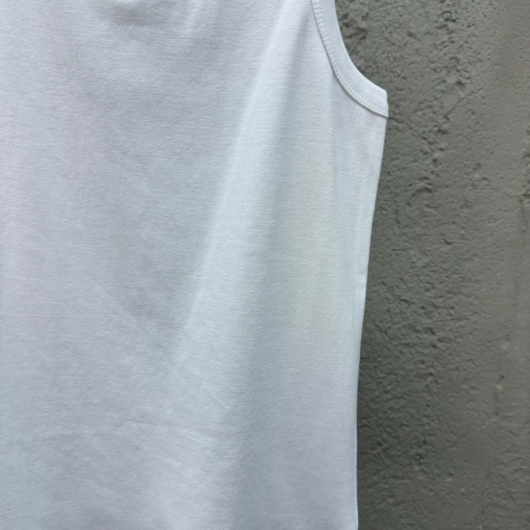Prada Cotton Tank Top With Enamel Logo - FashionPlug