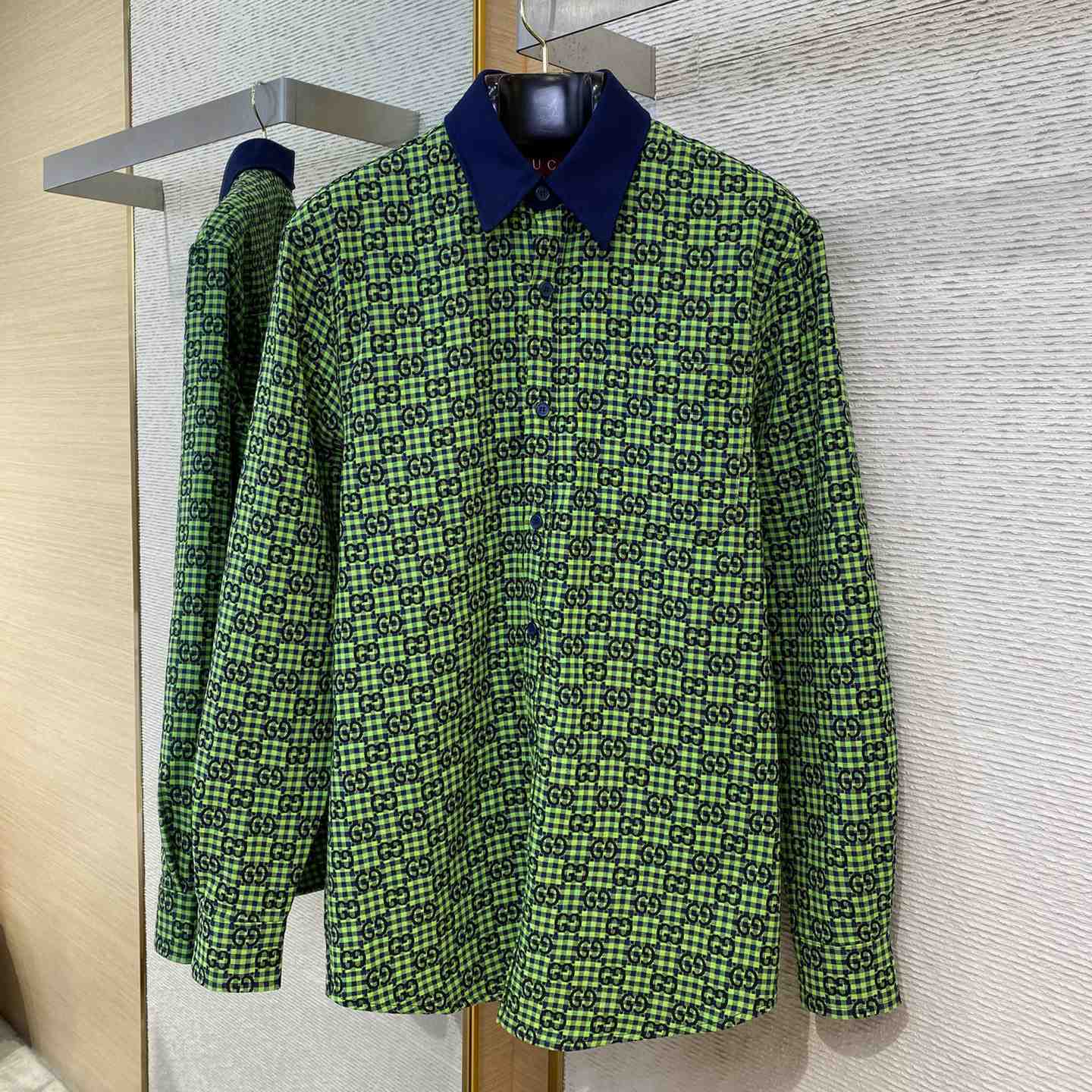 Gucci GG Gingham Cotton Wool Jacket - FashionPlug