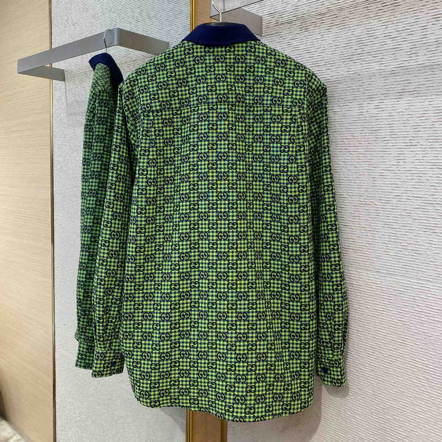 Gucci GG Gingham Cotton Wool Jacket - FashionPlug