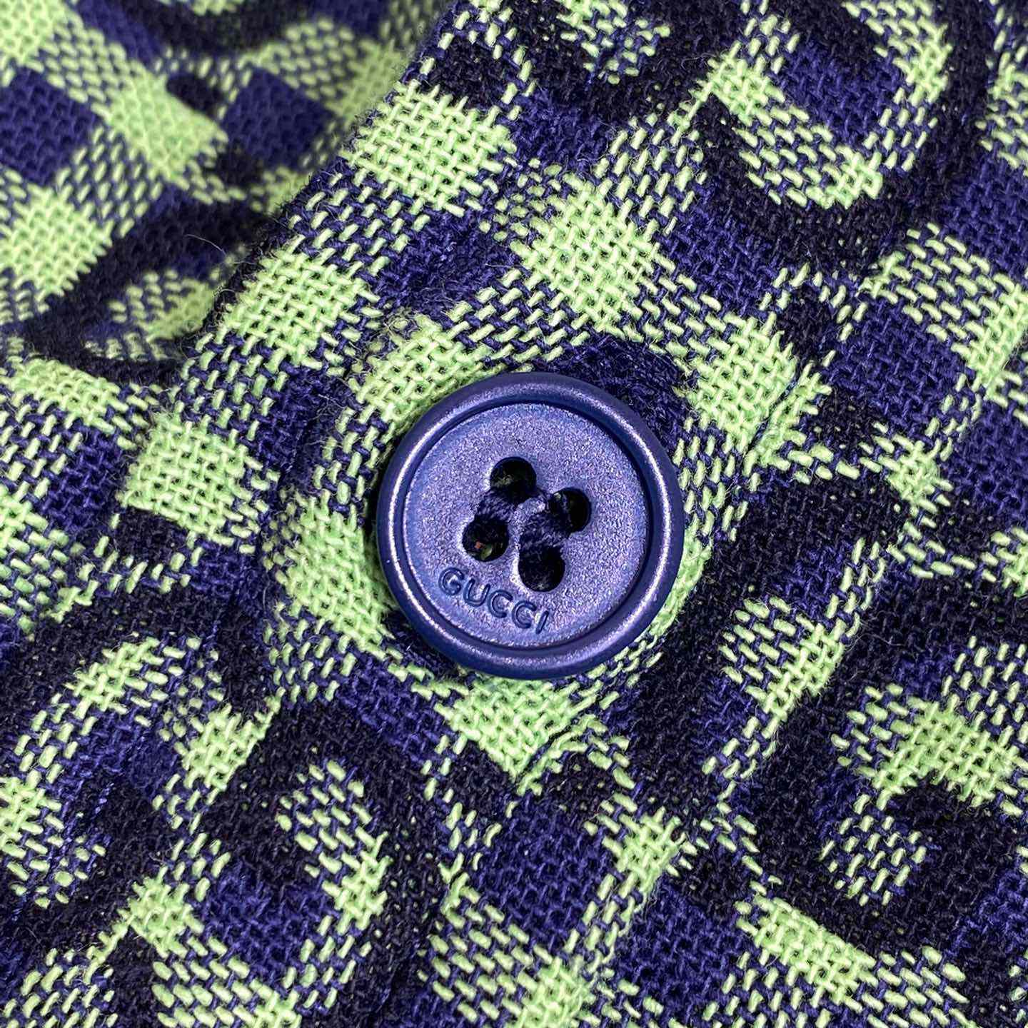 Gucci GG Gingham Cotton Wool Jacket - FashionPlug