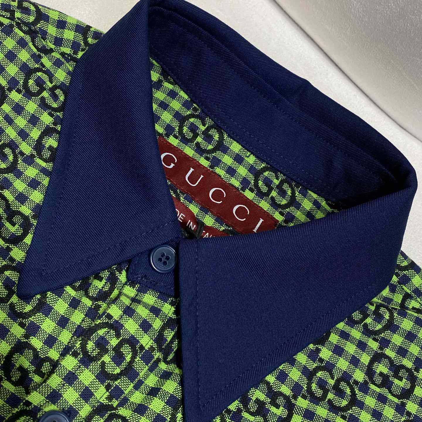 Gucci GG Gingham Cotton Wool Jacket - FashionPlug