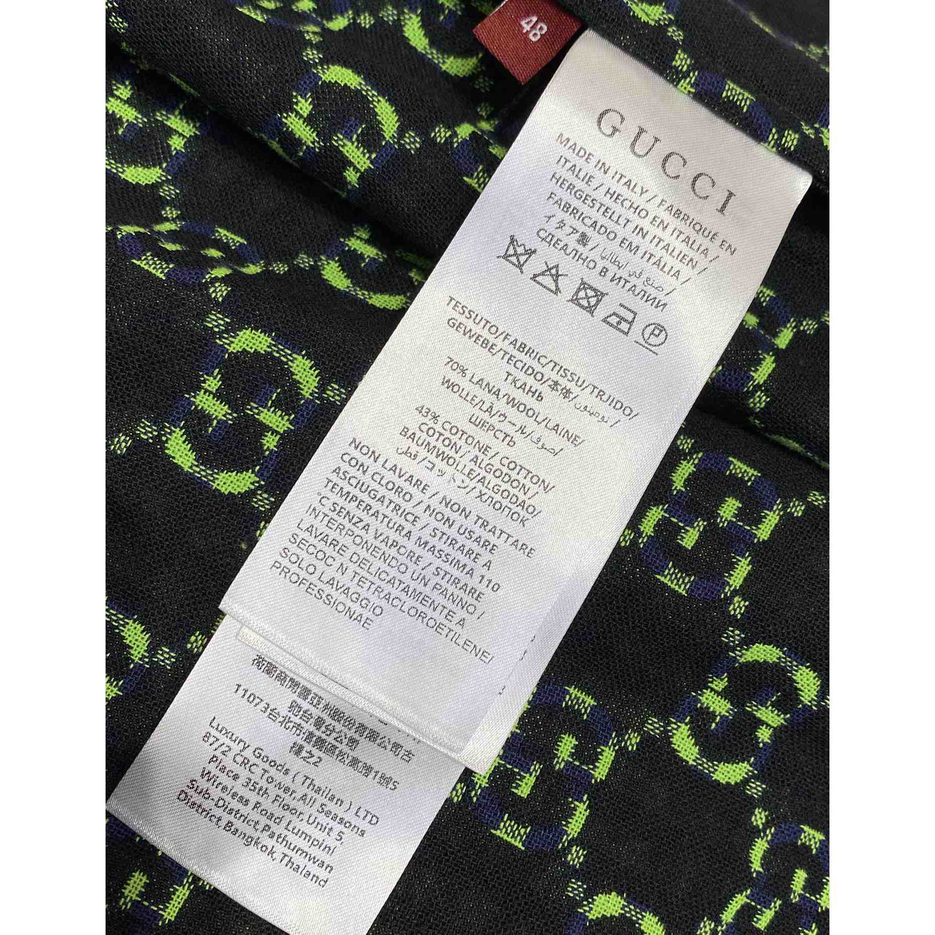 Gucci GG Gingham Cotton Wool Jacket - FashionPlug