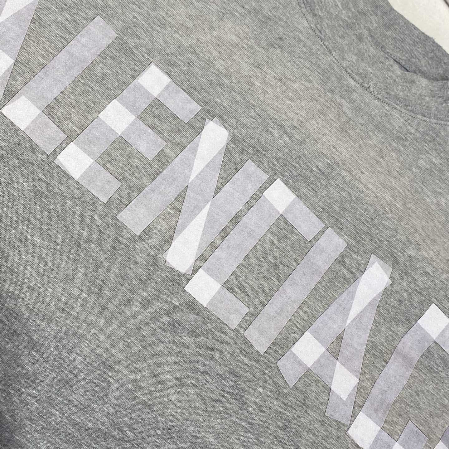 Balenciaga New Tape Type TR T-Shirt Medium Fit In Grey  - FashionPlug