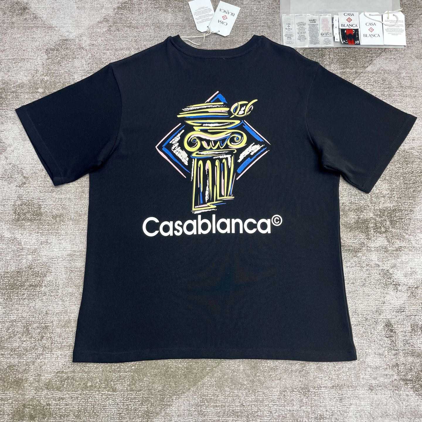 Casablanca Black Diamond Column Printed T-Shirt   C953 - FashionPlug