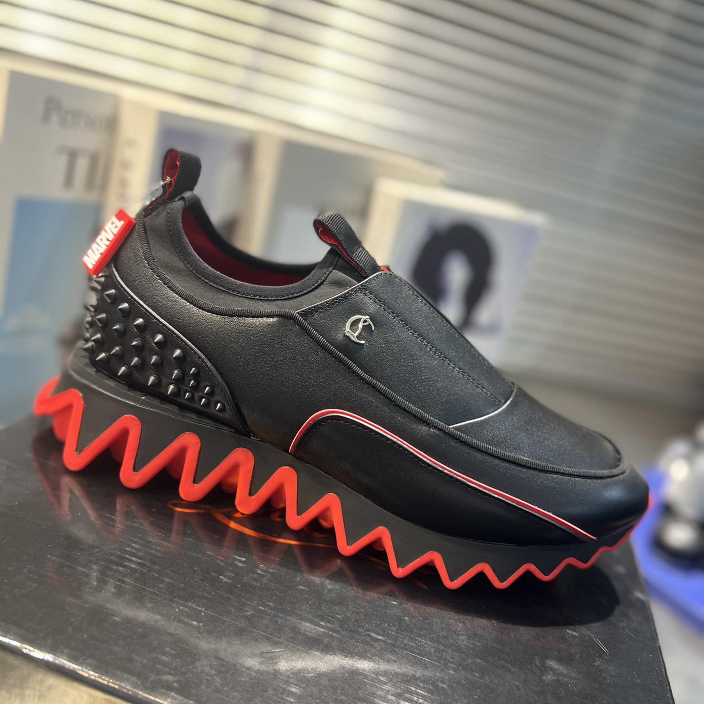 Christian Louboutin Sharkyloub SP Spikes Sneakers  - FashionPlug