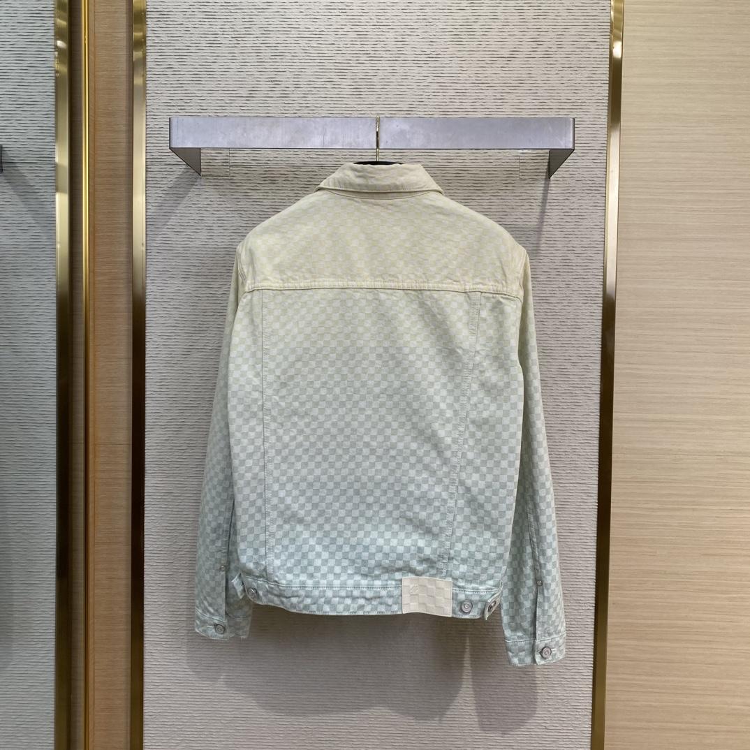Louis Vuitton Damier Gradient Jacquard Denim Jacket   1AGTF1 - FashionPlug