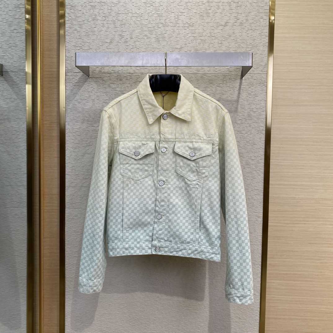 Louis Vuitton Damier Gradient Jacquard Denim Jacket   1AGTF1 - FashionPlug