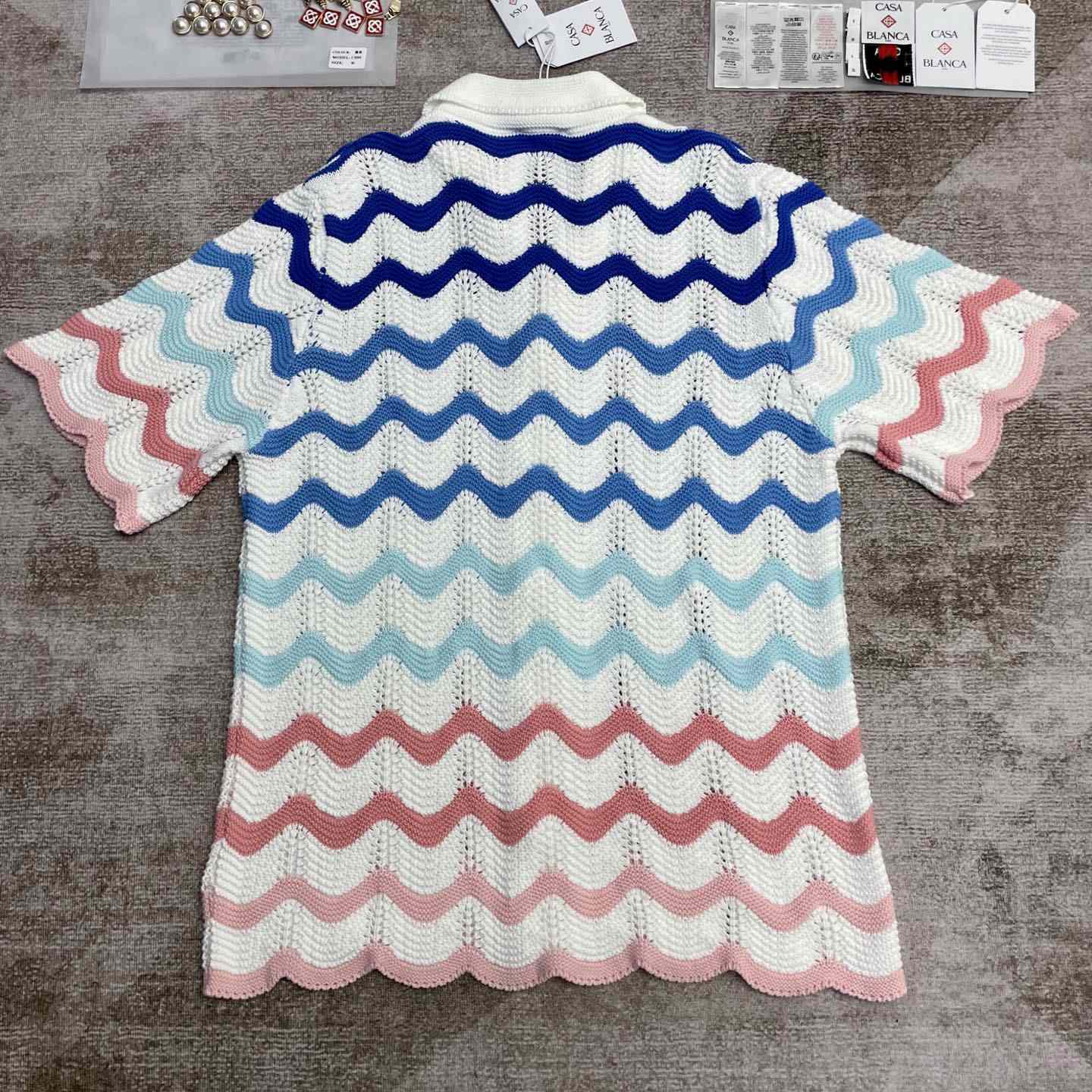 Casablanca Wave Shirt   D0086 - FashionPlug