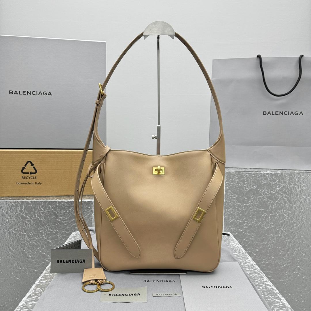 Balenciaga Bel Air Hobo Bag Small In Latte - FashionPlug