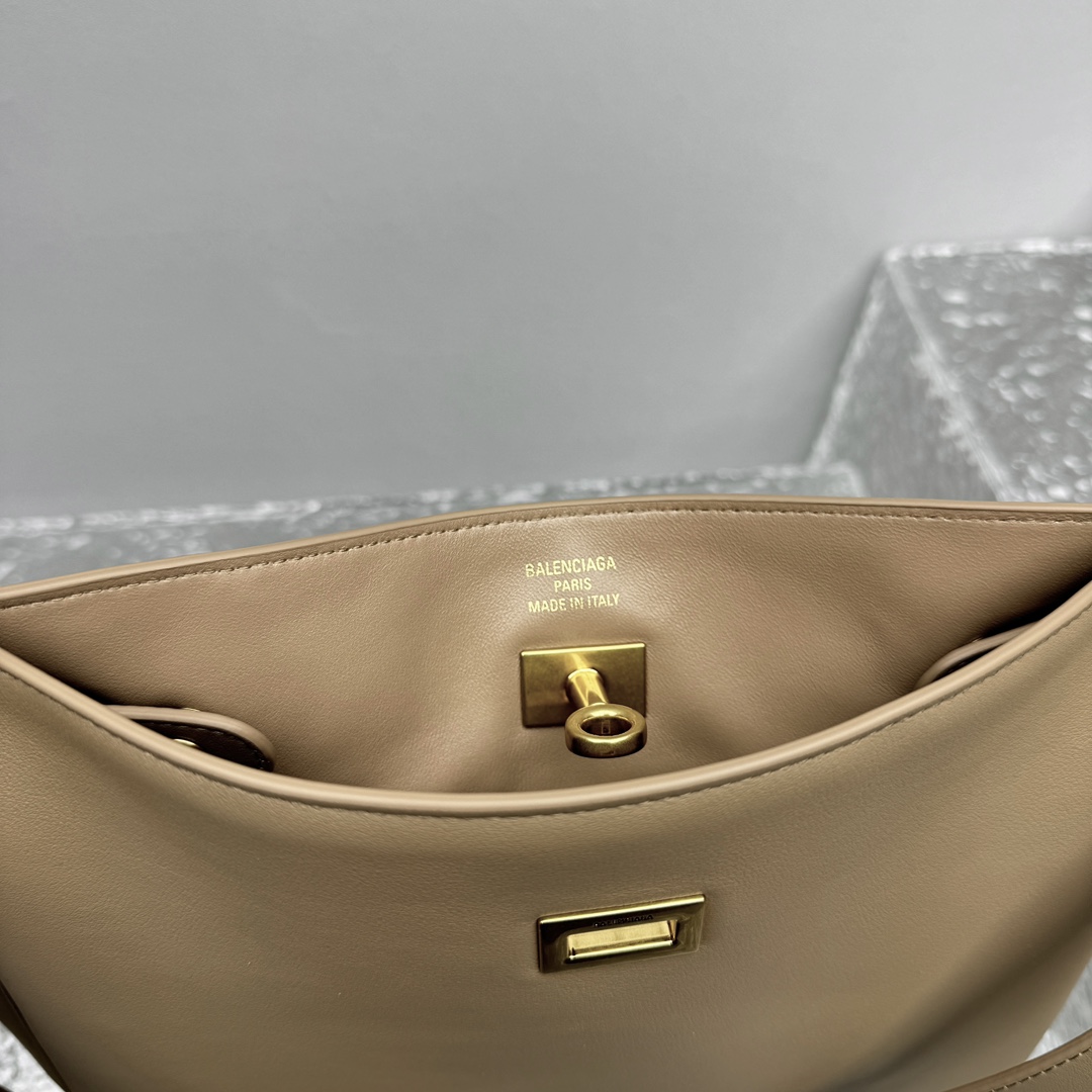 Balenciaga Bel Air Hobo Bag Small In Latte - FashionPlug