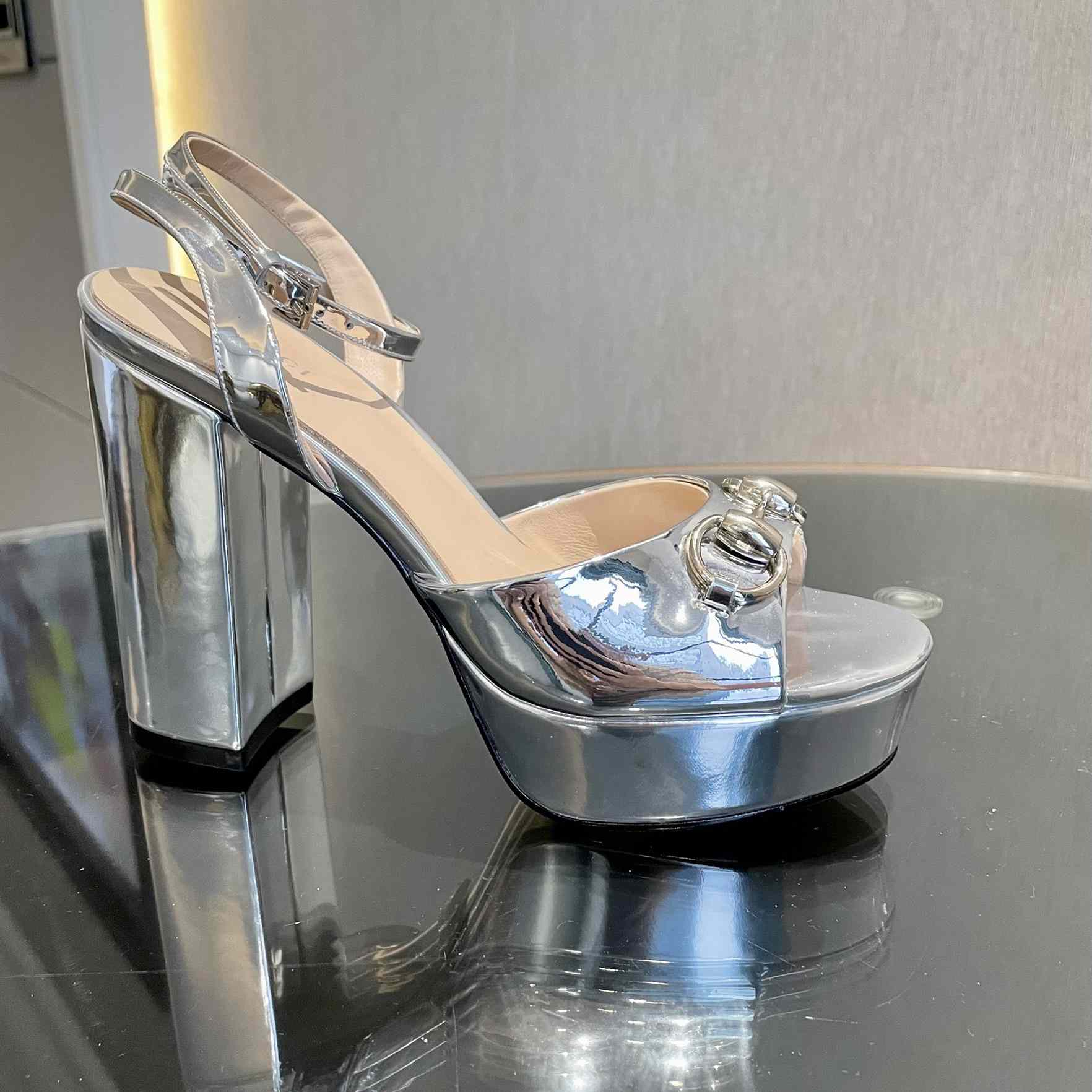 Gucci Silver Leather Sandals    11cm - FashionPlug