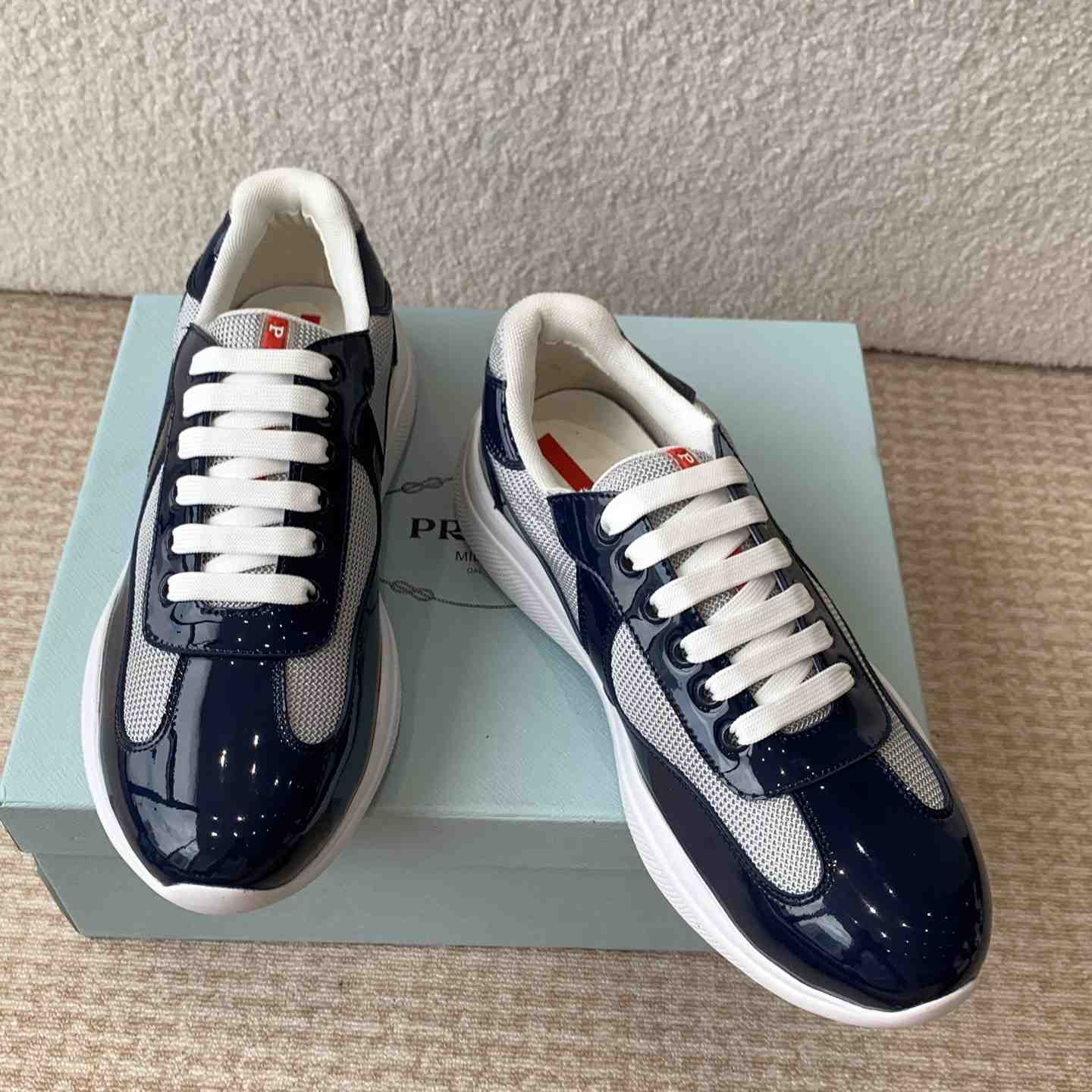 Prada Prada Cloudburst Gray Bronze Low Top Sneaker - FashionPlug