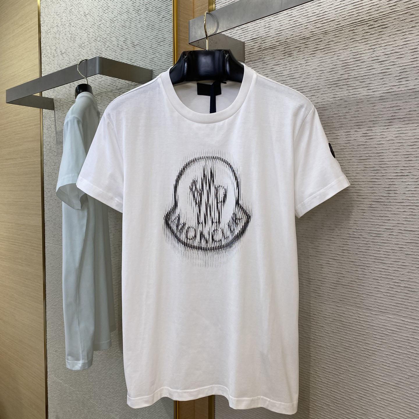 Moncler Blurred Logo Cotton T-shirt - FashionPlug