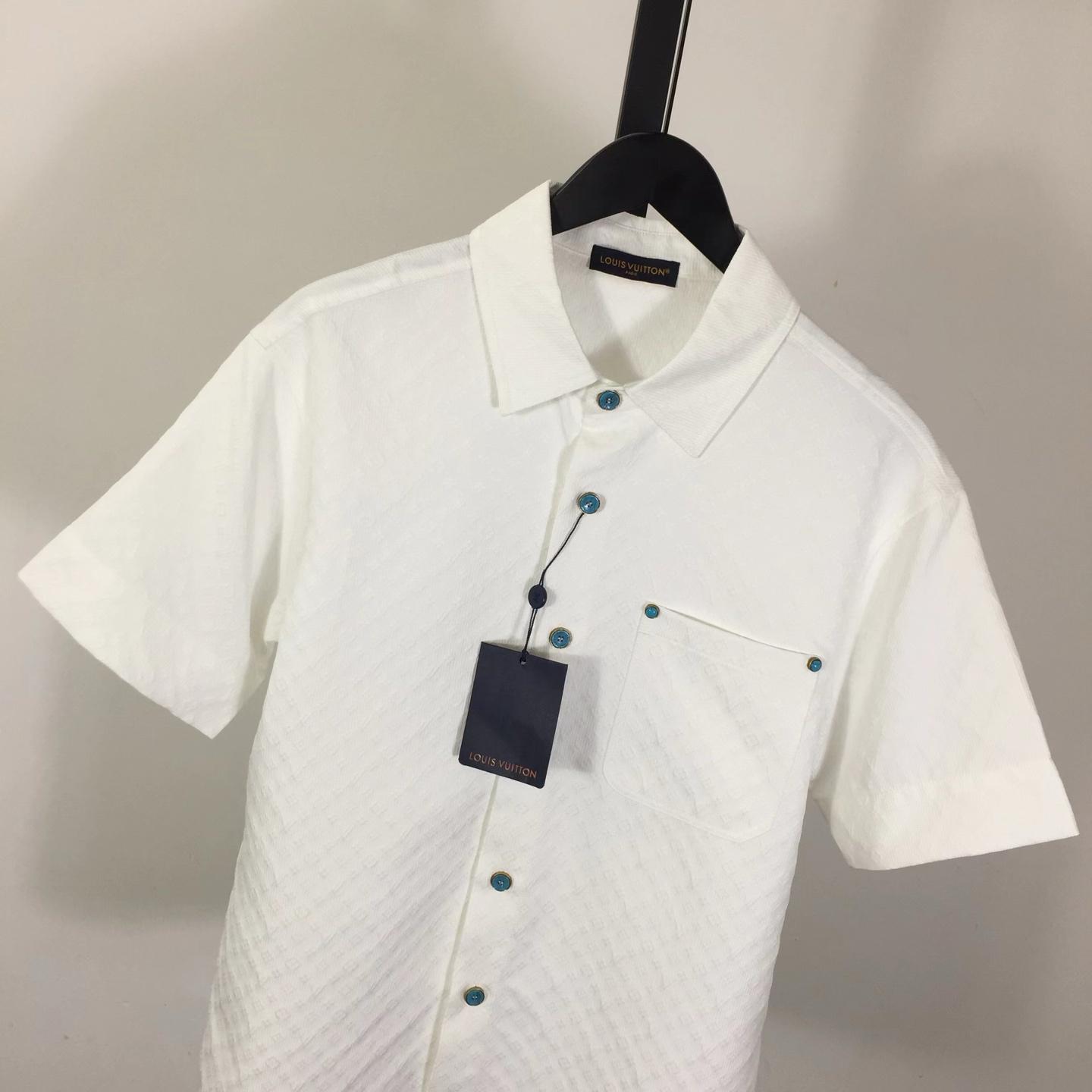 Louis Vuitton Monogram Short-Sleeved Cotton Shirt   - FashionPlug