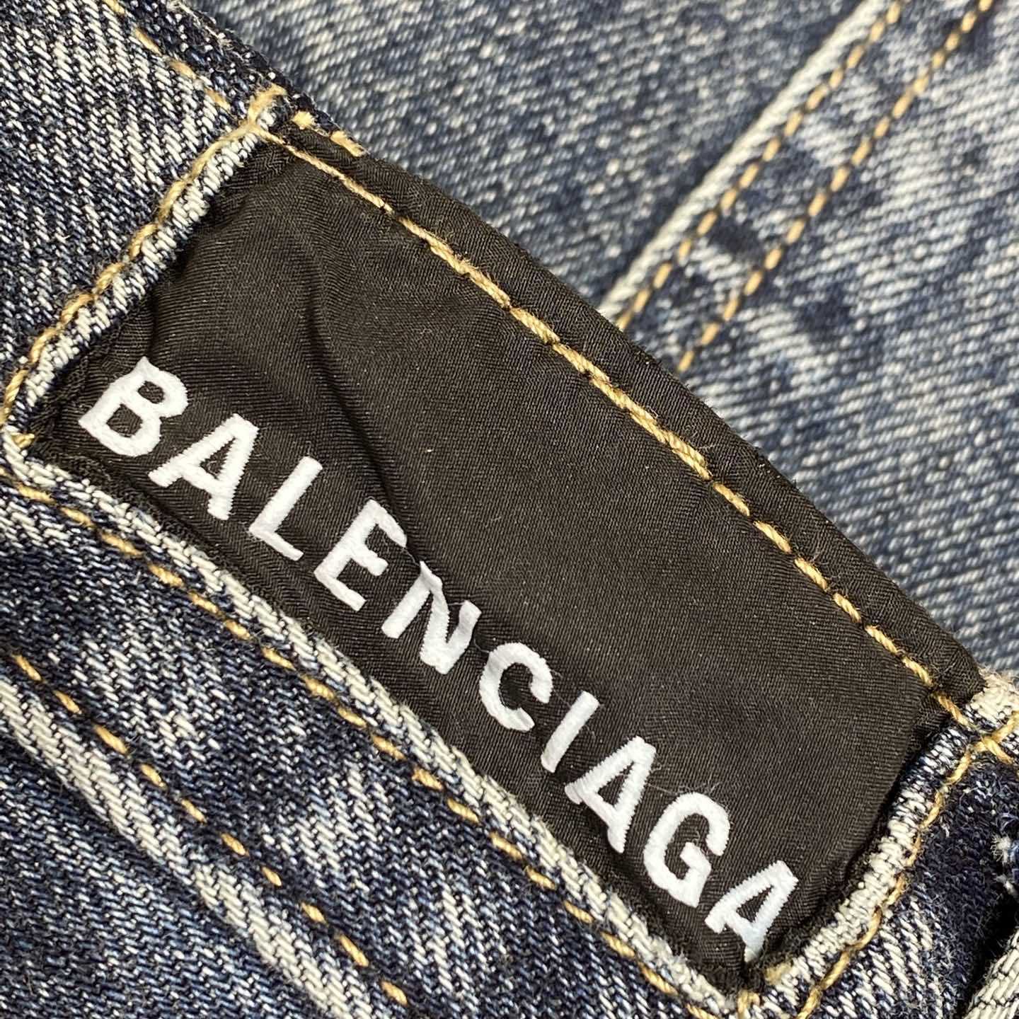 Balenciaga Flared Cargo Pants In Dark Blue - FashionPlug