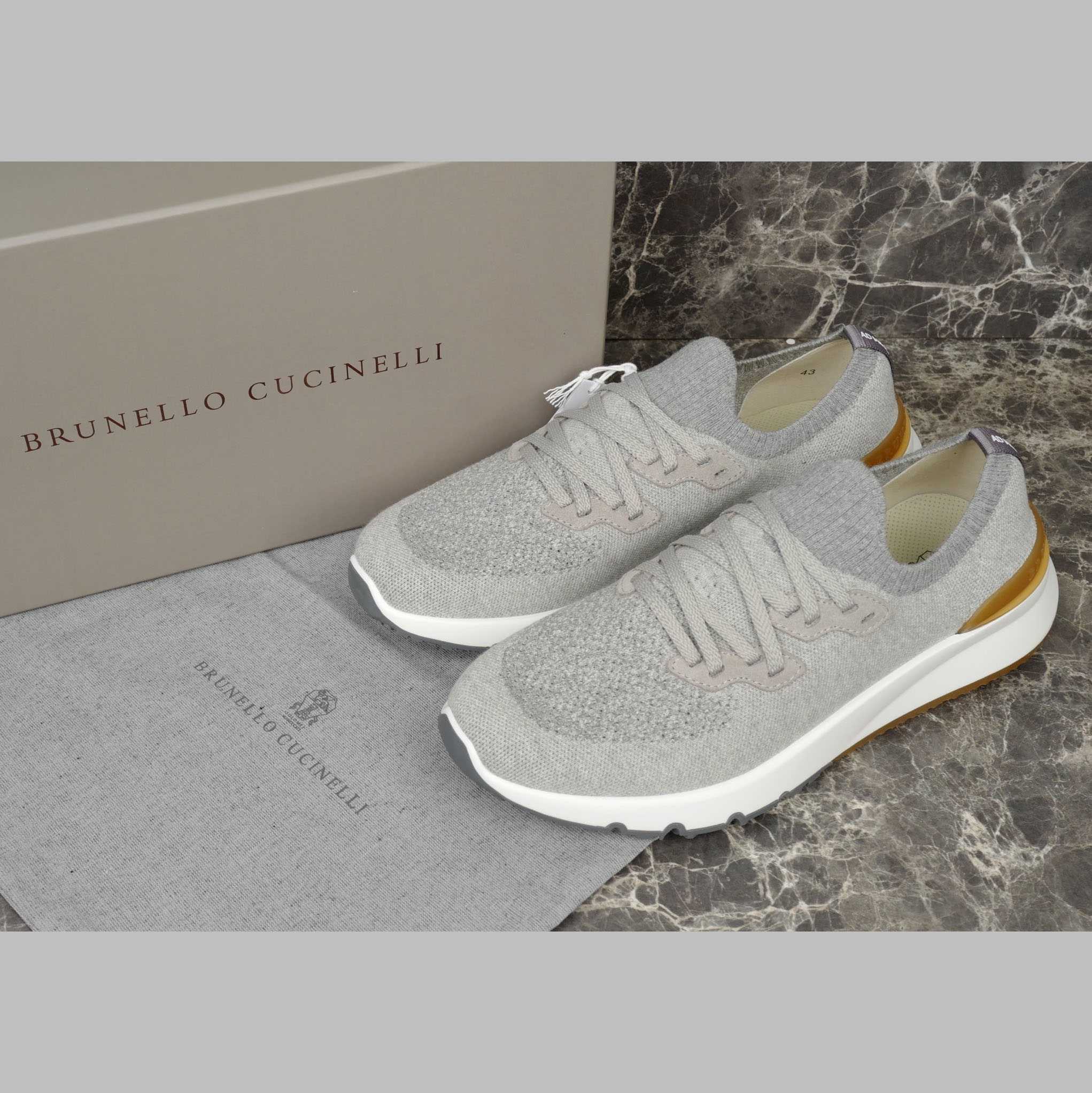 Brunello Cucinelli Cotton Chiné Knit Runners - FashionPlug